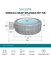 Bestway SaluSpa Honolulu AirJet Inflatable Hot Tub with 140 Soothing Jets, Gray