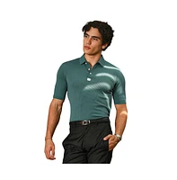 Campus Sutra Men's Emerald Green Warp-Tactile Polo T-Shirt