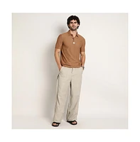 Campus Sutra Men's Sepia Brown Seamless Waffle Polo T-Shirt