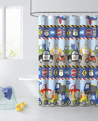 Dream Factory Trains and Trucks V2 72" x 72" Shower Curtain