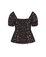 City Chic Plus Daydreamer Print Top