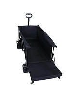 Foldable Wagon with Tailgate, Cover, 400LBS