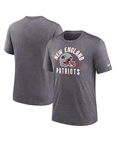 Nike Men's Heather Charcoal New England Patriots Helmet Tri-Blend T-Shirt
