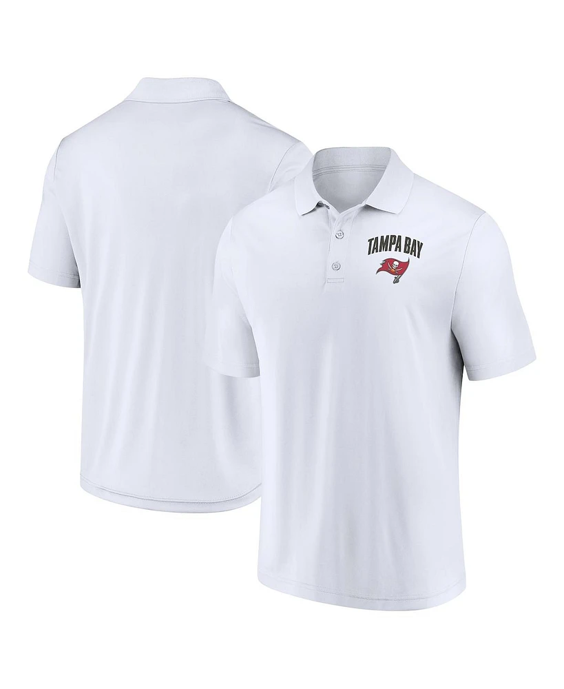 Fanatics Men's White Tampa Bay Buccaneers Push Back Polo Shirt