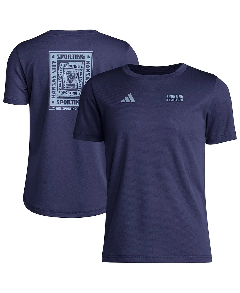 Adidas Big Boys and Girls Navy Sporting Kansas City Local Wrap T-Shirt