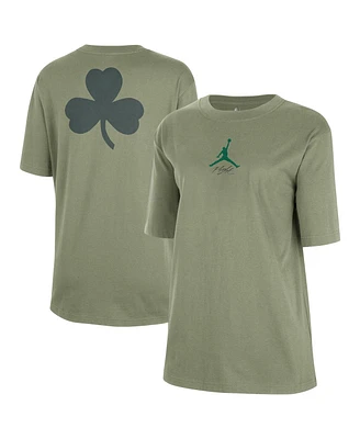 Jordan Women's Green Boston Celtics Courtside Statement Edition Boyfriend T-Shirt