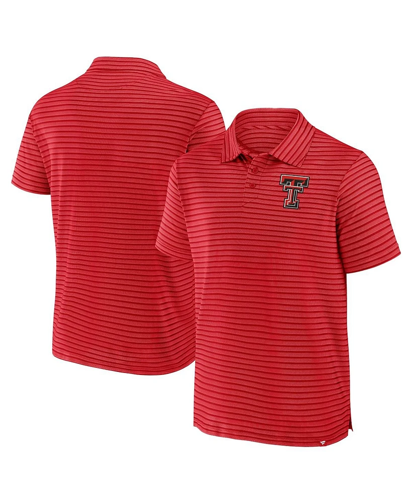 Fanatics Men's Red Texas Tech Red Raiders Victory Calls Stripe Polo Shirt
