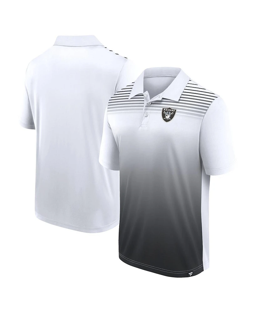 Logo Athletic Men's White/Black Las Vegas Raiders Sandlot Game Polo Shirt