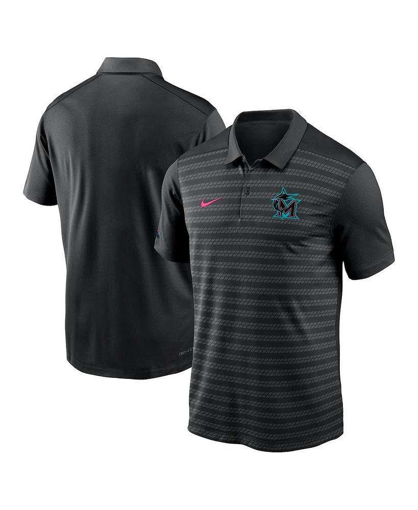 Nike Men's Black Miami Marlins 2025 City Connect Authentic Collection Victory Performance Polo Shirt