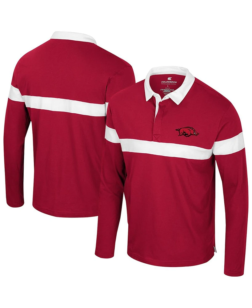 Colosseum Men's Cardinal Arkansas Razorbacks Too Cool for School Long Sleeve Polo Shirt