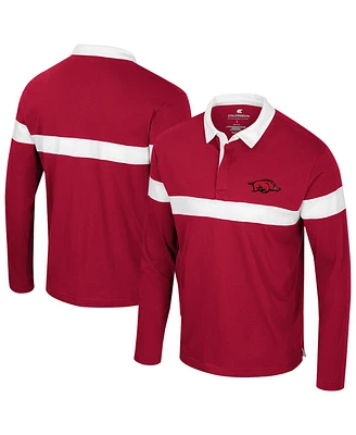 Colosseum Men's Cardinal Arkansas Razorbacks Too Cool for School Long Sleeve Polo Shirt
