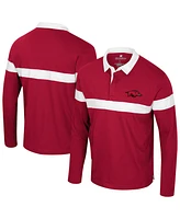 Colosseum Men's Cardinal Arkansas Razorbacks Too Cool for School Long Sleeve Polo Shirt