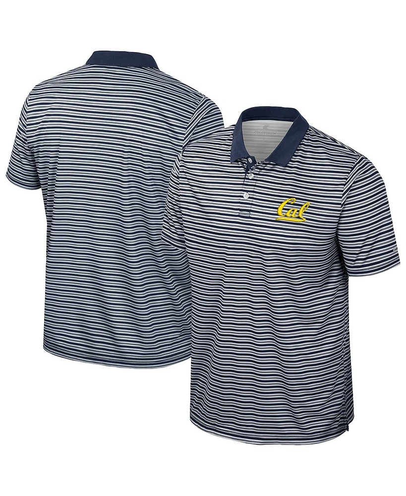 Colosseum Men's Navy Cal Bears Striped Polo Shirt