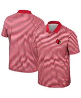 Colosseum Men's Red Louisville Cardinals Striped Polo Shirt