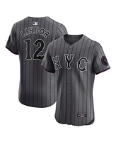 Nike Men's Francisco Lindor Gray New York Mets City Connect Elite Jersey