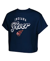 Outerstuff Big Girls Navy Indiana Fever City Pennant Cropped T-Shirt