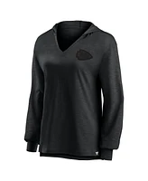 Fanatics Women's Kansas City Chiefs Blackout Slub Hoodie V-Neck Long Sleeve Sweatshirt