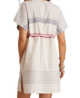 Lucky Brand Women's Embroidered Cotton Cinched-Waist Mini Dress