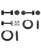 Set of 5 Stainless Steel Earrings: Hoops and Studs
