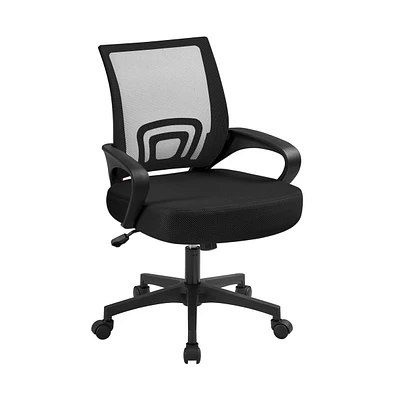 Yaheetech Height Adjustable Mesh Office Chair with Mid-Back, Purple