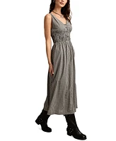 Lucky Brand Women's Printed V-Neck Smocked-Waist Maxi Dress