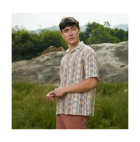 Campus Sutra Men's Off-White Prism Oversized Polo T-Shirt