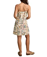 Lucky Brand Women's Printed Linen-Blend Sleeveless Mini Dress