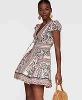 Avec Les Filles Women's Tie-Front Fit & Flare Dress