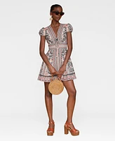 Avec Les Filles Women's Tie-Front Fit & Flare Dress