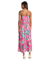 Donna Morgan Women's Sleeveless Straight-Neck Maxi Dress