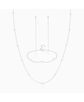 Sterling Silver Infinite Cultured Pearl Bracelet, Necklace & Drop Earrings Set