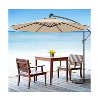 10 Feet Patio Umbrella with Crank and Solar Led Lights