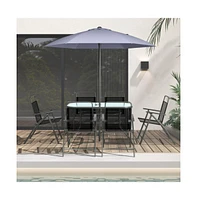 6.8 feet Patio Umbrella with Air Vent and Metal Ribs