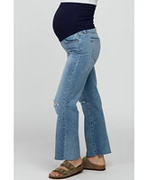 Pinkblush Maternity Blue Straight Leg Frayed Hem Jeans