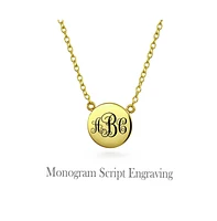 Bling Jewelry Minimalist Round Circle Disc Geometric Pendant Necklace Gold Plated .925 Sterling Silver