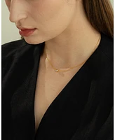 Sterling Silver 18k Gold Plated Single Round Pendant Margot Necklace & Stud Earrings Set