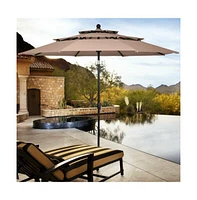 10 Feet 3 Tier Outdoor Patio Umbrella with Double Vented