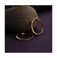 Sohi Gold-Plated Crystal Hoop Earrings