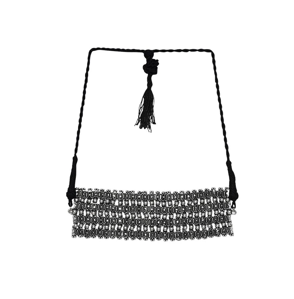 Sohi Oxidised Statement Choker Necklace