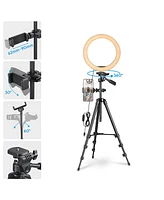 Yescom 10" Dimmable Selfie Led Ring Light with Tripod Stand Phone Holder for Livestream