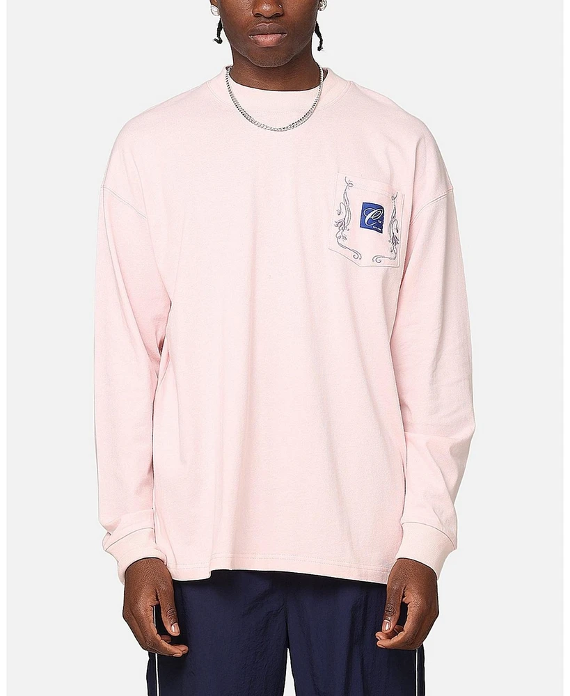 Carre Men's Floral Pocket Oversized Long Sleeve T-Shirt