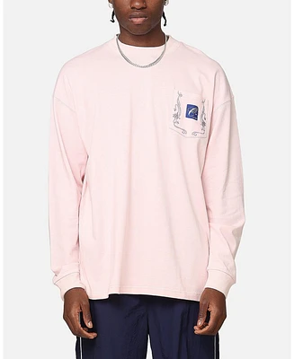 Carre Men's Floral Pocket Oversized Long Sleeve T-Shirt