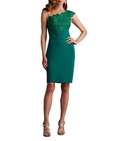 Tadashi Shoji Reya One-Shoulder Embroidered Illusion Dress