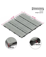 Wpc Patio Deck Tiles - 22 Pack, Interlocking