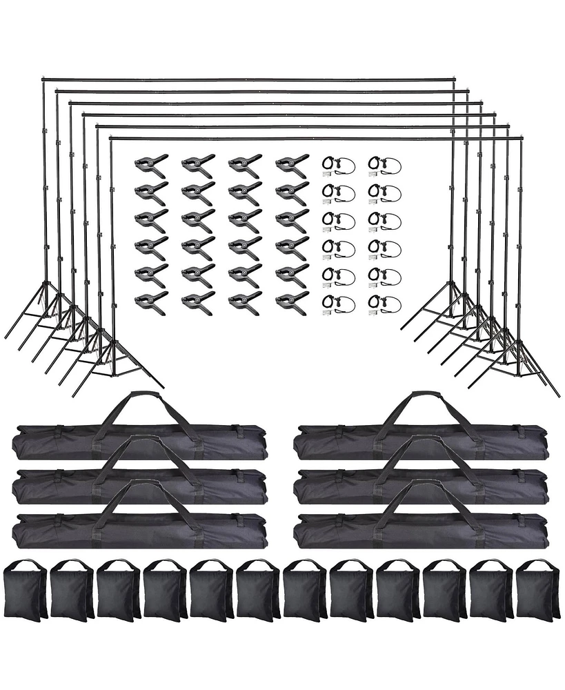 8.5x10Ft Photography Background Backdrop Stand Kit Adjustable Crossbar 6 Packs