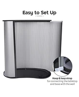 InstaHibit 10x8 Ft Pop Up Backdrop Booth Stand w/ Podium Table Counter Black
