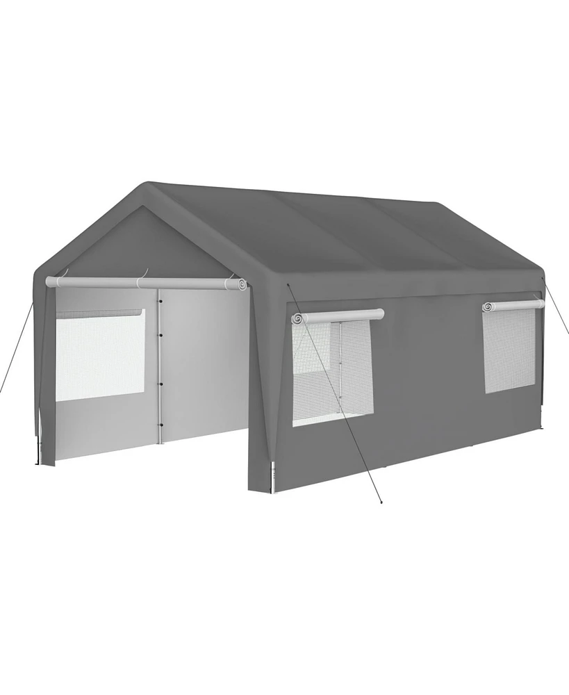 Carport Canopy 10x20 Ft - Heavy Duty Boat Car Garage