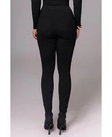 Jluxlabel Women's Grey Naaya Ribbed Leggings