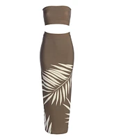Jluxlabel Women's Palm Print Fantasy Skirt Set