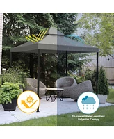 Yescom 10x10Ft UV30+ Gazebo Replacement Top for 2 Tier Outdoor Canopy Cover Patio Backyard Party Deck Gray